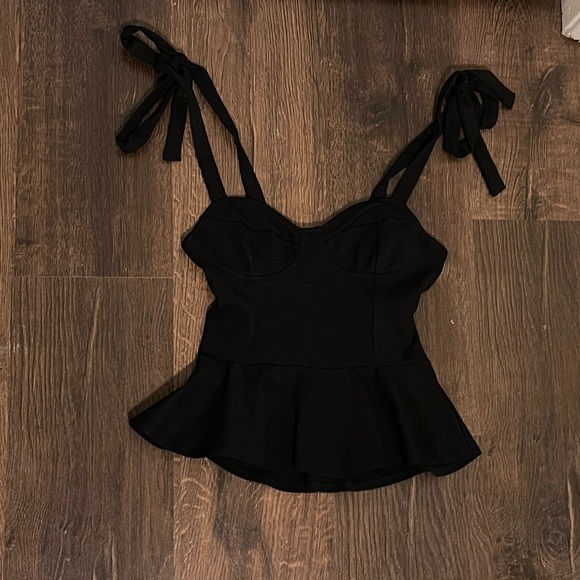 Urban Outfitters Black Peplum Top - Picture 1 of 2